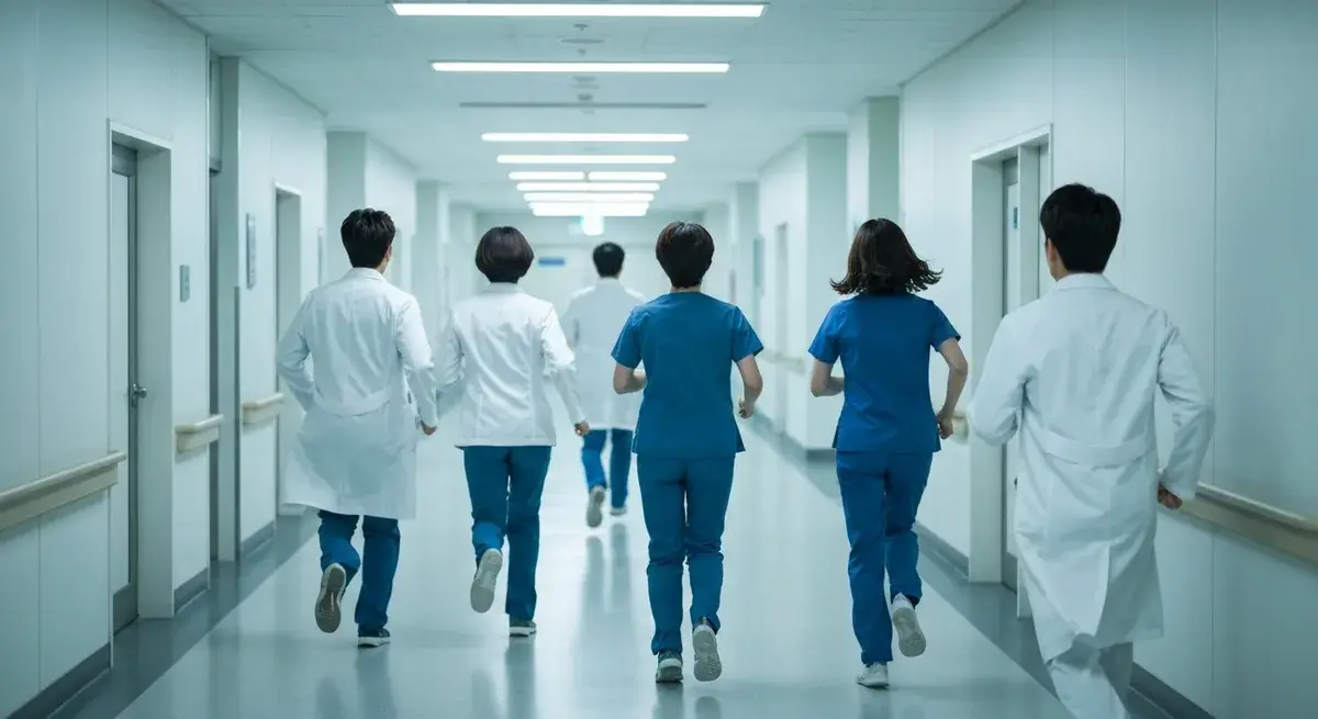 μ¬λ¬λͺ
μ μμ¬μ κ°νΈμ¬κ° λ³μ 볡λμμ μκΈνμ λ°μ νΈμΆμ λ£κ³ λ°μ΄κ°λ λͺ¨μ΅μΈλ° λ°μ΄κ°λ λ·λͺ¨μ΅μ κ·Έλ €μ€. λ§€μ° μλμ μΌλ‘ λ°μ΄κ°κ³ μμ΄μΌνκ³ νκ΅ λ³μ λ΄μ νκ΅ μμ¬λ€μ΄μ΄μΌν΄.